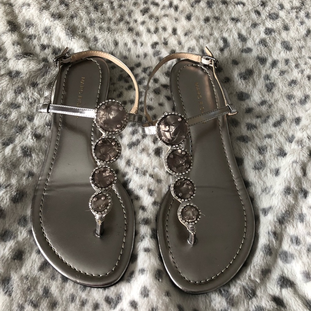 Marc Fisher silver sandals